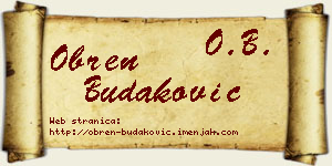 Obren Budaković vizit kartica